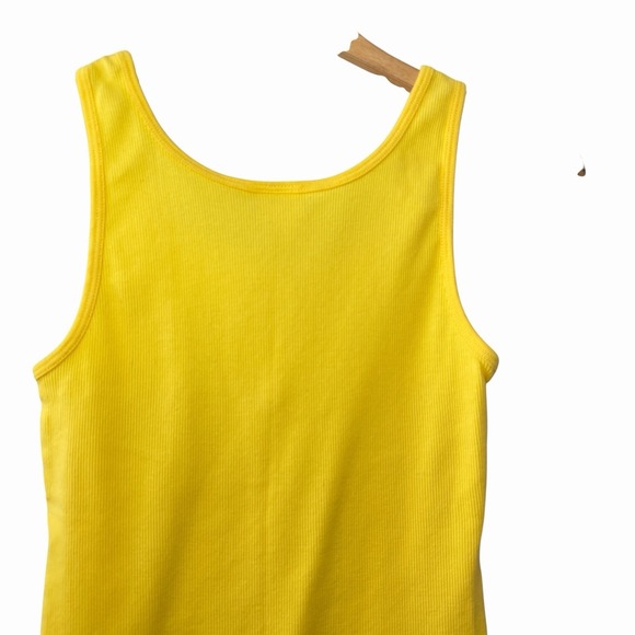 VTG Y2K Old Navy Womens Embroidered Strawberry Ribbed Lace Up Tank Size M Yellow - Picture 5 of 13